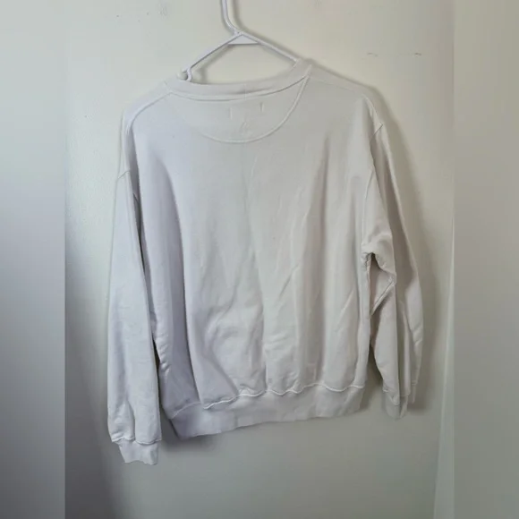 Anine Bing Ramona Empowerment Sweatshirt In White Medium - Picture 6 of 7